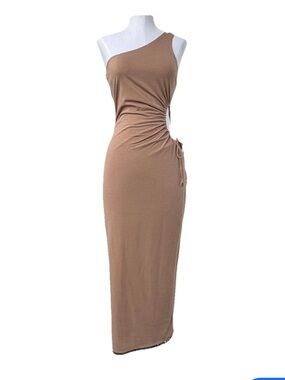 wild fable Tan Cutout Drawstring Maxi dress